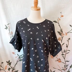 Grey Floral French Terry Sweatshirt